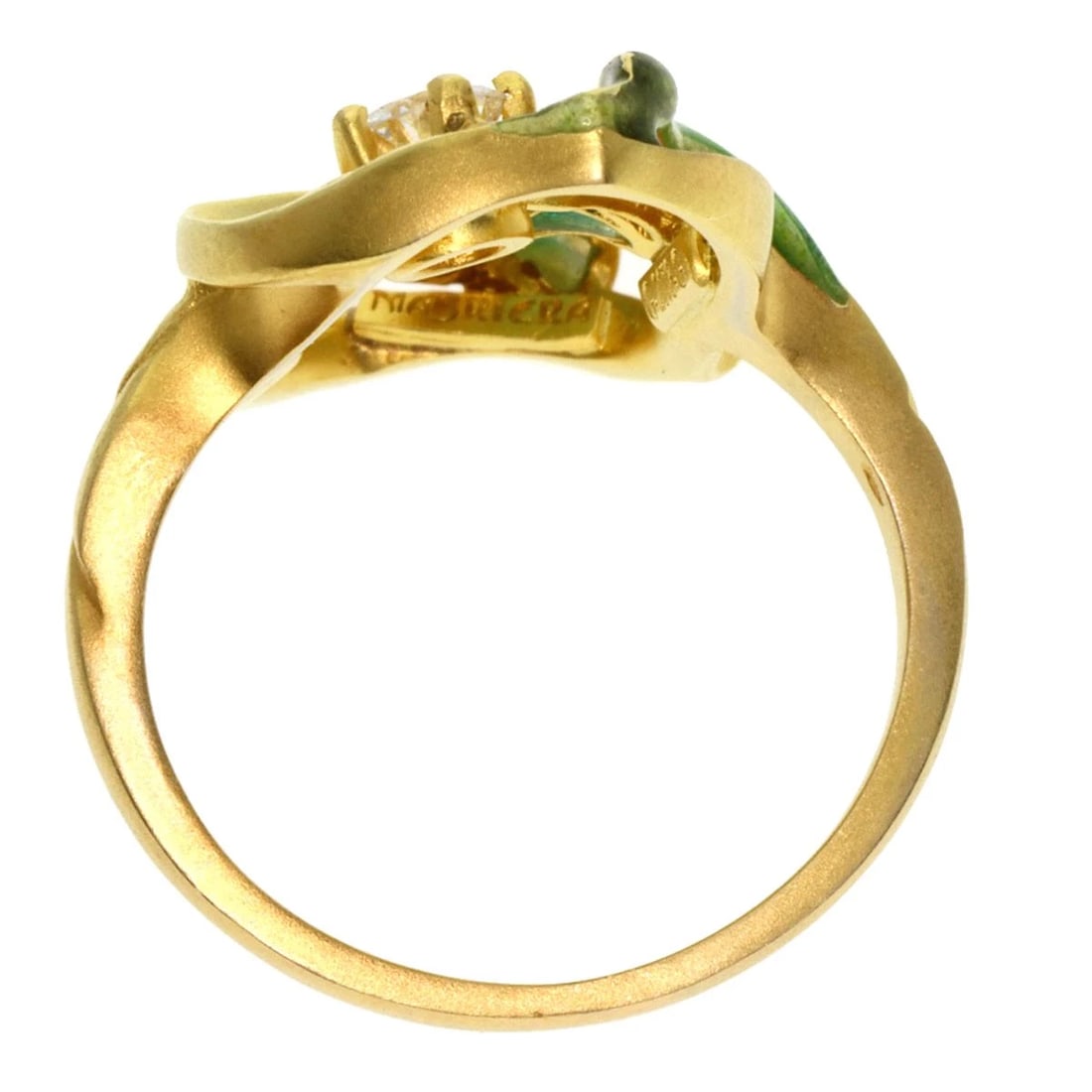 MASRIERA ENAMEL DIAMOND RING - 4