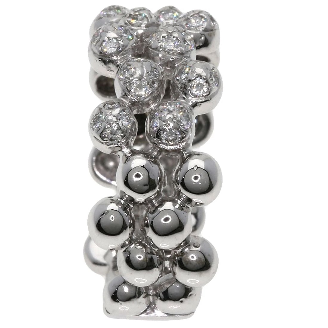 PONTE VECCHIO DIAMOND RING: Ponte Vecchio Diamond Ring Brand: Ponte Vecchio Type: Ring Material: K18 White Gold, Main Stone/Creation Natural Color: Exterior Color Silver Size: 5 (US) Accessories: None Accessories Notice: When