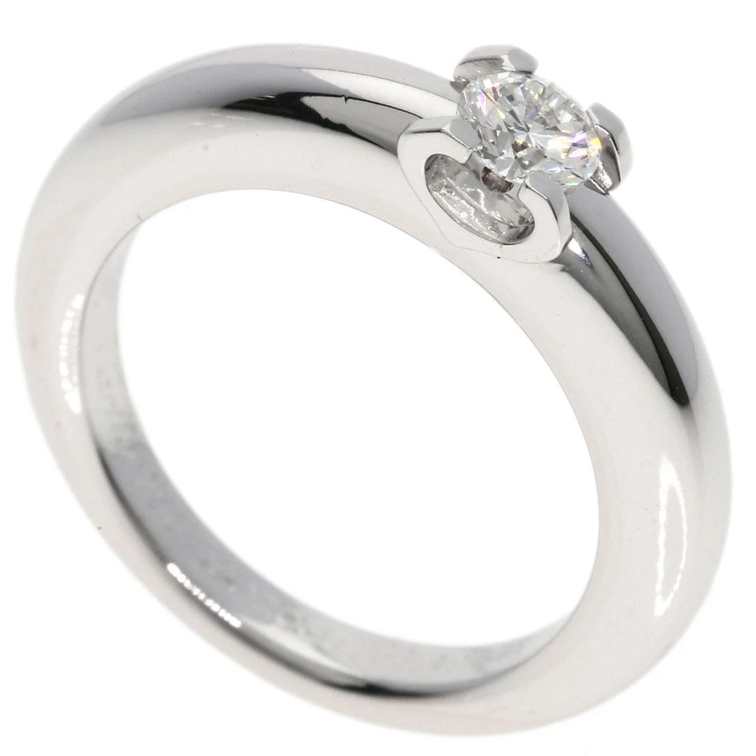 CARTIER C DE CARTIER DIAMOND RING: CARTIER C de Cartier Diamond Ring Brand: CARTIER Type: Ring Material: K18 White Gold, Main Stone/Creation Natural Color: Exterior Color Silver Size: 6.5 (US) Accessories: None Accessories