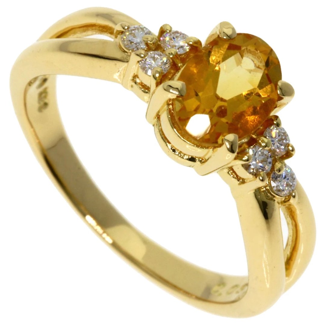 TASAKI CITRIN DIAMOND RING K18 YELLOW GOLD: TASAKI Citrin Diamond Ring K18 Yellow Gold Brand: TASAKI Type: Ring Material: K18 Yellow Gold, Color: Exterior Color Gold Size: 5.75 (US) Accessories: None Accessories Notice: When purchas
