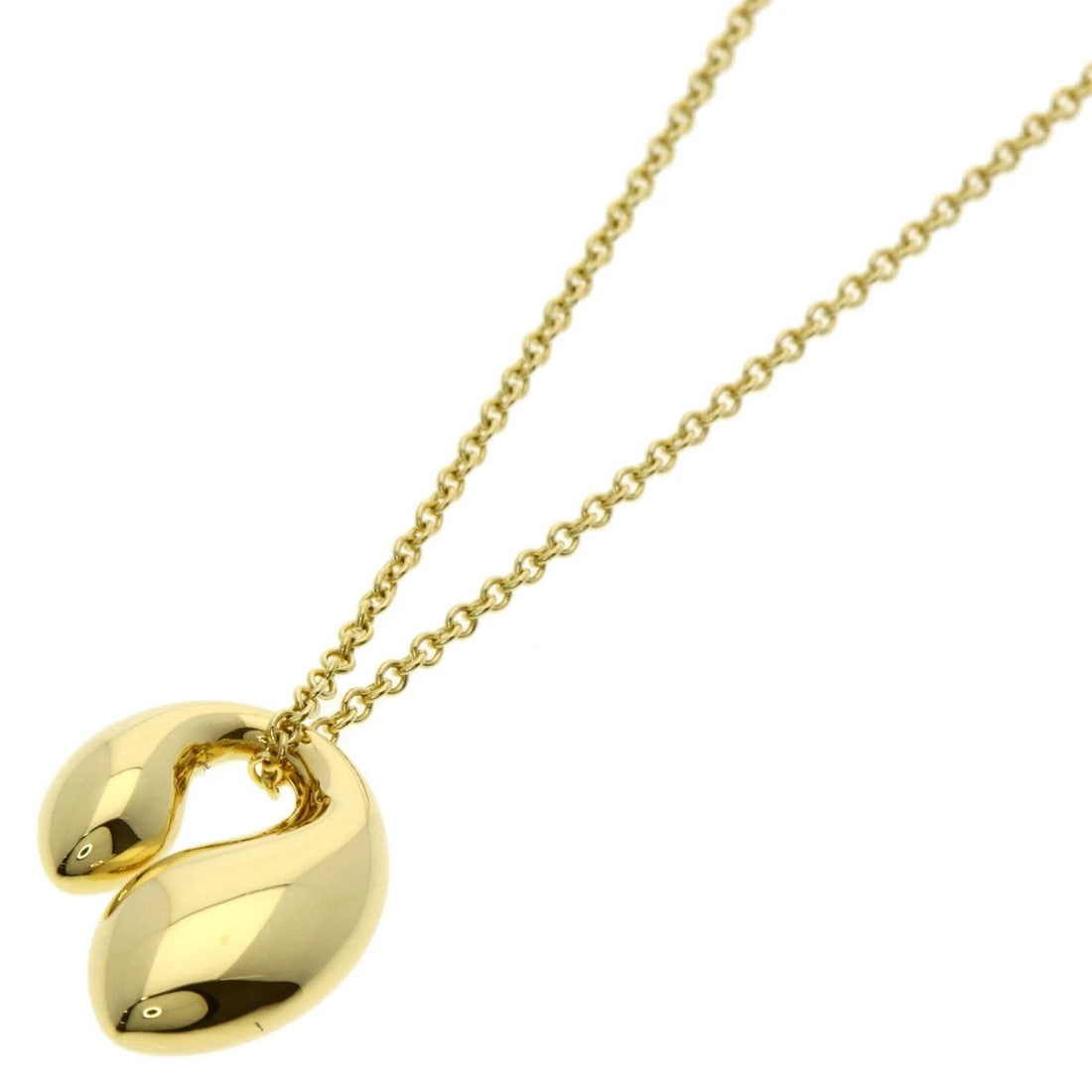 TIFFANY&CO. DOUBLE TEARDROP NECKLACE: TIFFANY&Co. Double teardrop Necklace Brand: TIFFANY&Co. Type: Necklace Material: K18 Yellow Gold, Color: Exterior Color Gold Size: Chain Length:15.7inch/40cm Chain Width:0.5inch/1.3mm Top