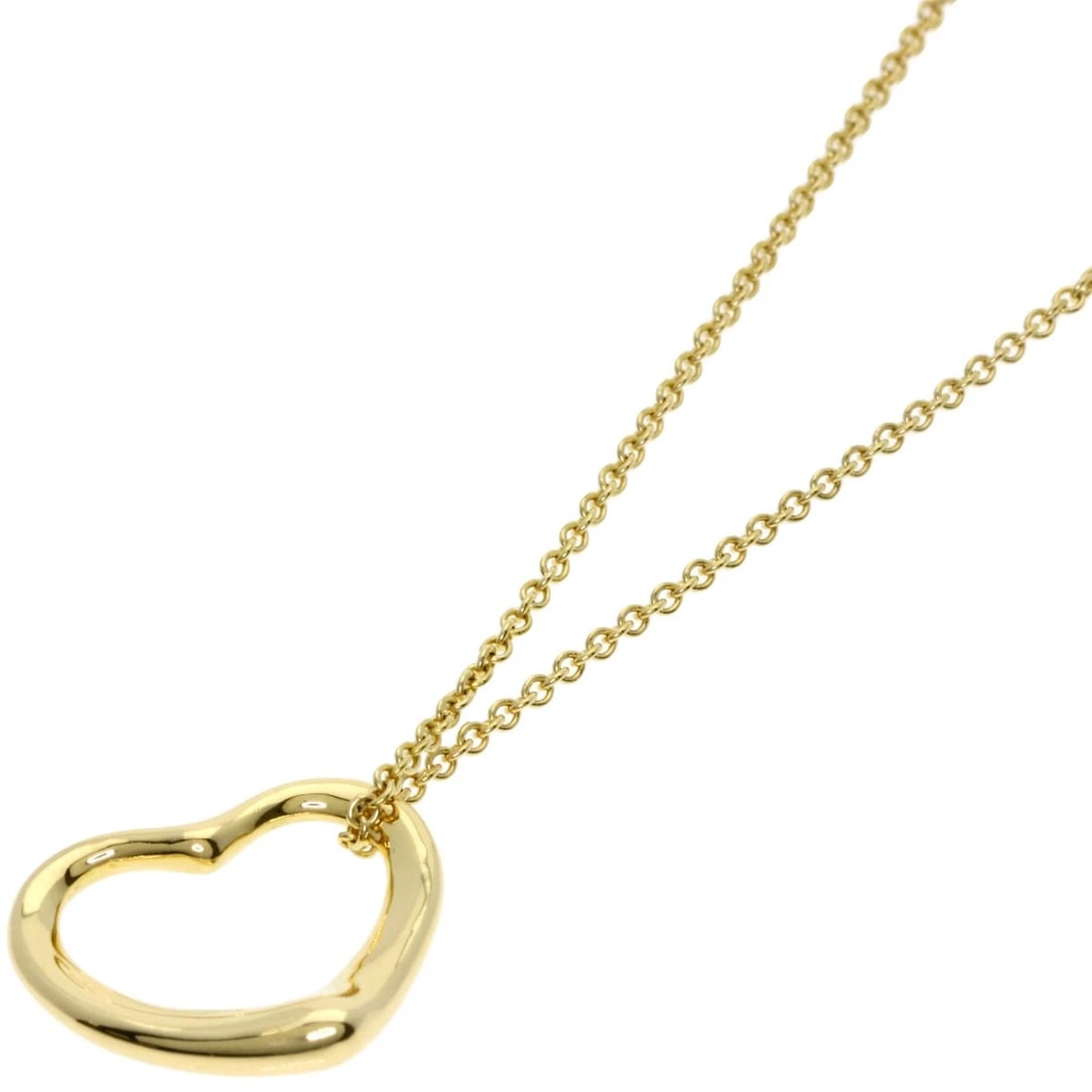TIFFANY&CO. OPEN HEART NECKLACE K18 YELLOW GOLD: TIFFANY&Co. Open heart Necklace K18 Yellow Gold Brand: TIFFANY&Co. Type: Necklace Material: K18 Yellow Gold, Color: Exterior Color Gold Size: Chain Length:15.9inch/40.5cm Chain Width:0.4inch/1mm Top S