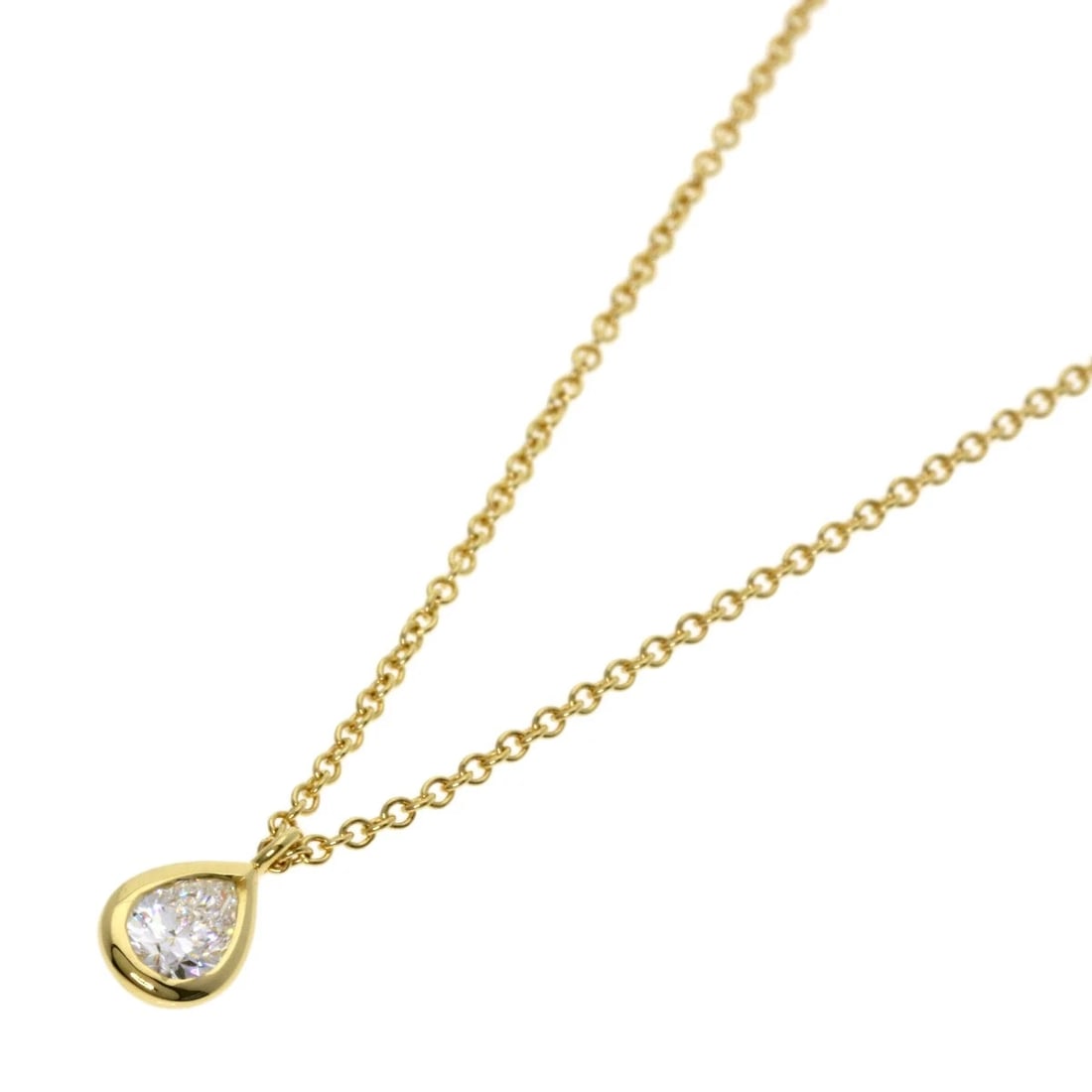 TIFFANY&CO. BY THE YARD PEAR SHAPE DIAMOND NECKLACE: TIFFANY&Co. By The Yard Pear Shape Diamond Necklace Brand: TIFFANY&Co. Type: Necklace Material: K18 Yellow Gold, Main Stone/Creation Natural Color: Exterior Color Gold Size: Chain Length:15.7inch/40cm