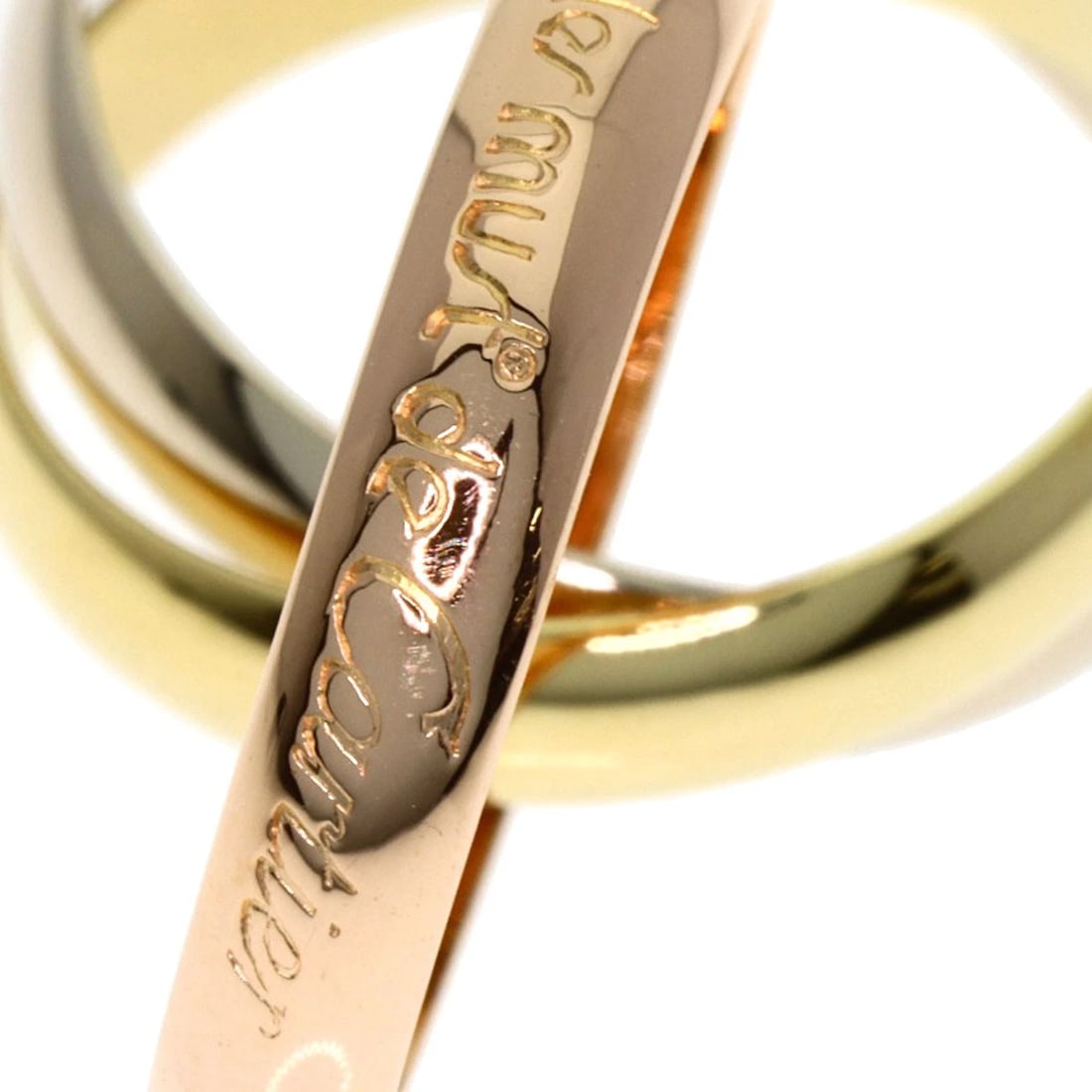 CARTIER TRINITY RING K18 YELLOW GOLD: CARTIER Trinity Ring K18 Yellow Gold Brand: CARTIER Type: Ring Material: K18 Yellow Gold, Color: Exterior Color Gold Size: 5 (US) Accessories: None Accessories Notice: When purchasing pre-owned