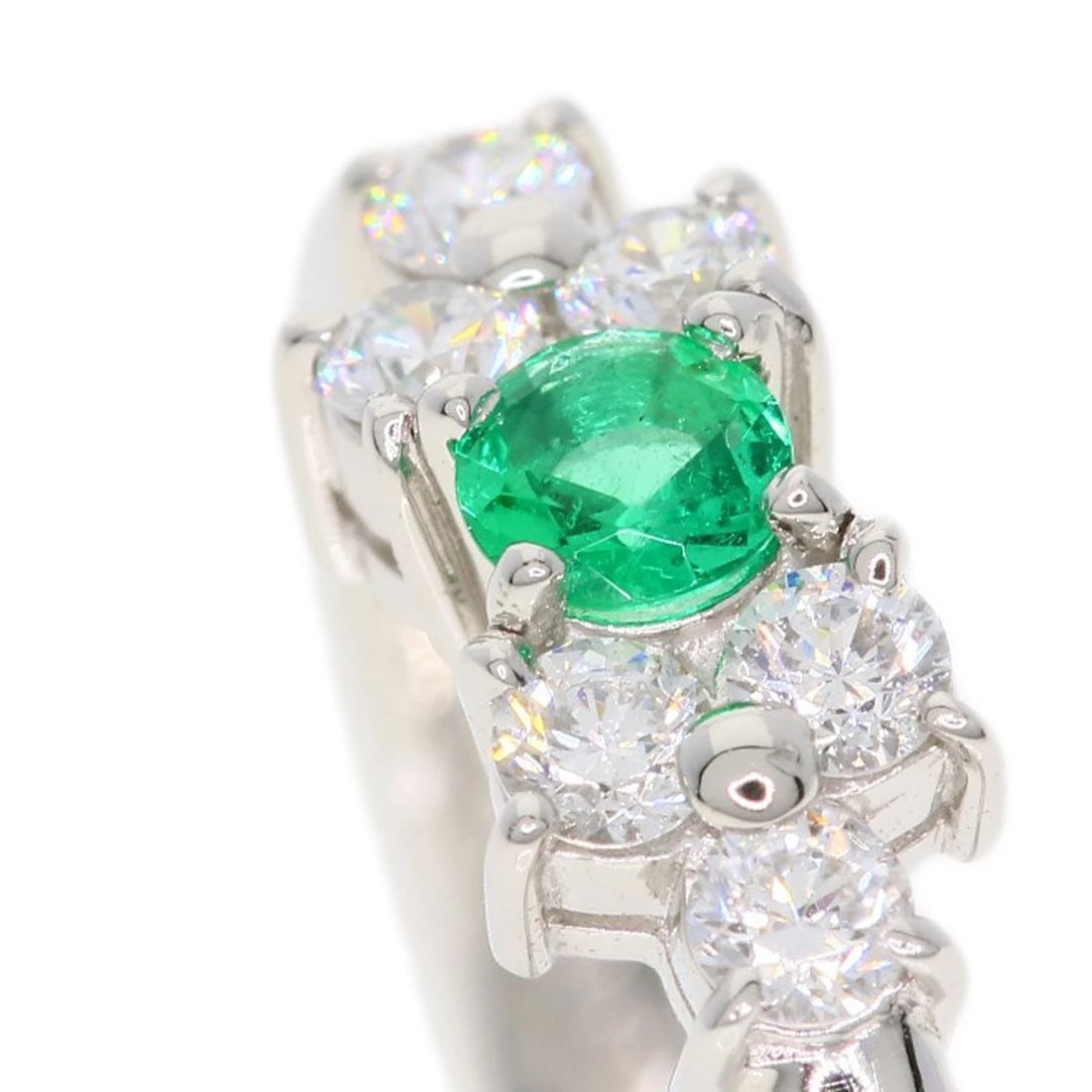 MIKIMOTO EMERALD DIAMOND RING - 5