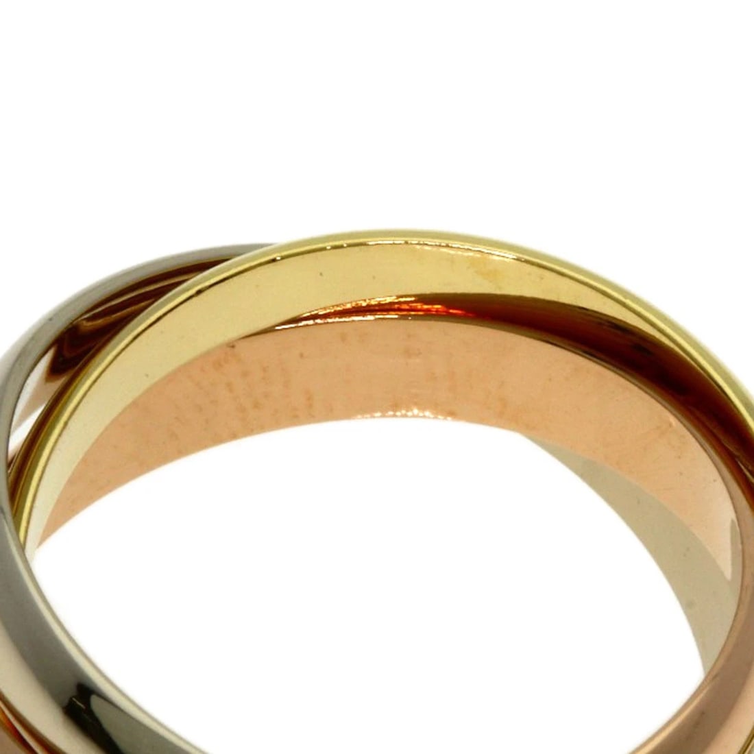 CARTIER TRINITY RING K18 YELLOW GOLD K18 WHITE GOLD: CARTIER Trinity Ring K18 Yellow Gold K18 White Gold Brand: CARTIER Type: Ring Material: K18 Yellow Gold, Color: Exterior Color Gold Size: 6.5 (US) Accessories: None Accessories Notice: When