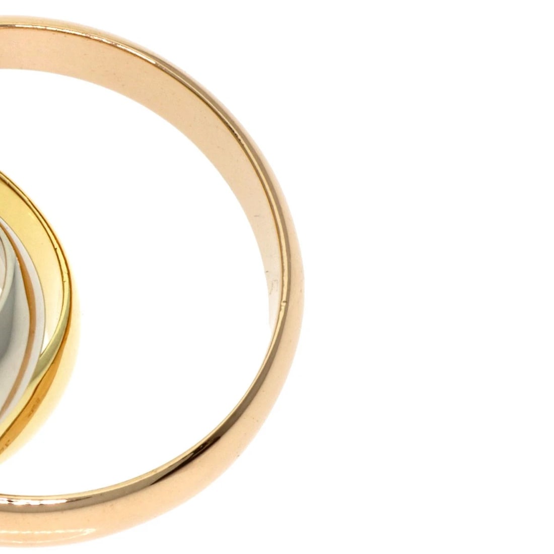 CARTIER TRINITY RING K18 YELLOW GOLD 18K PINK GOLD: CARTIER Trinity Ring K18 Yellow Gold 18K Pink Gold Brand: CARTIER Type: Ring Material: K18 Yellow Gold/K18 White Gold/18K Pink Gold, Color: Exterior Color Gold Size: 5.75 (US) Accessories: None