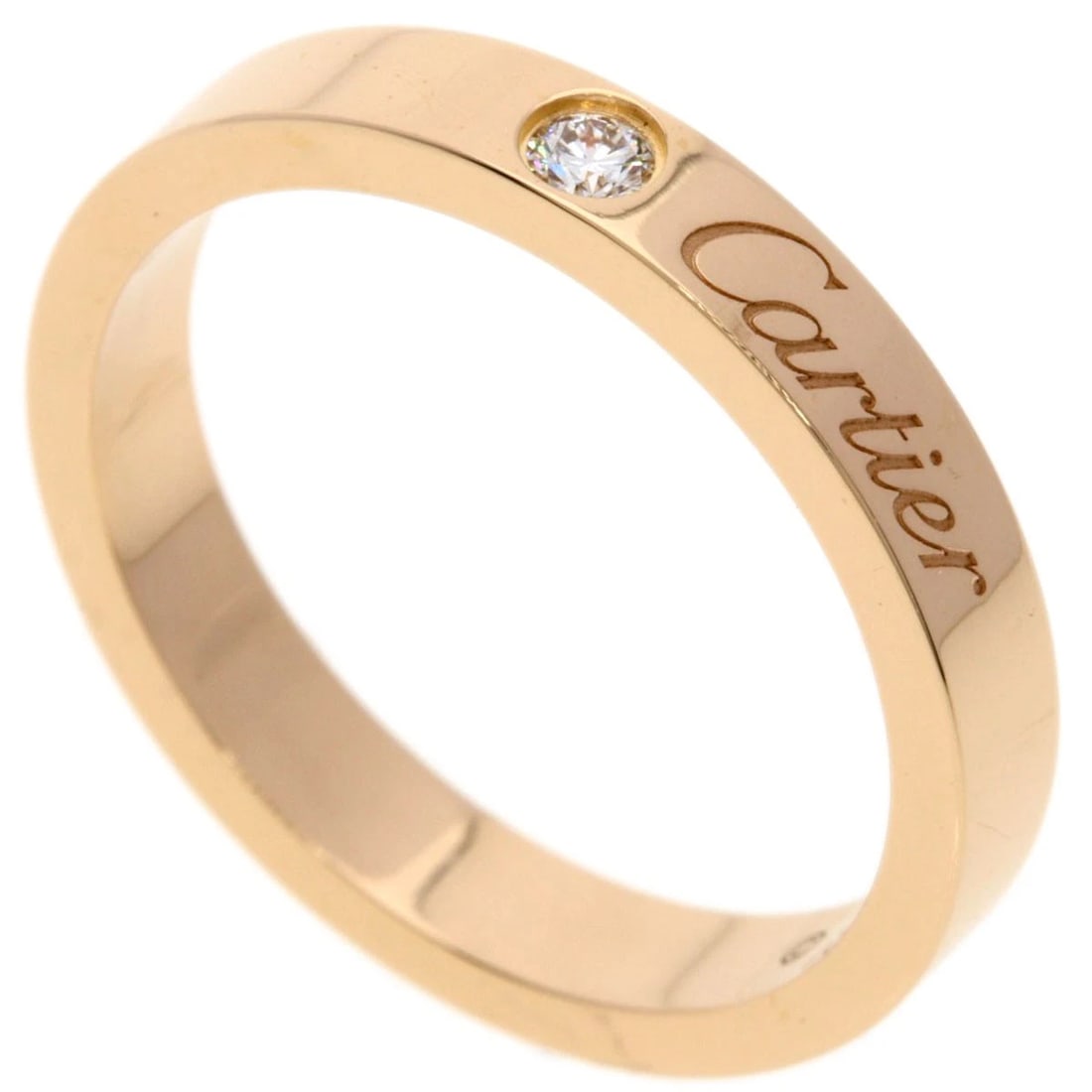 CARTIER C DE CARTIER 1P DIAMOND RING K18 PINK GOLD: CARTIER C de Cartier 1P Diamond Ring K18 Pink Gold Brand: CARTIER Type: Ring Material: K18 Pink Gold, Main Stone/Creation Natural Color: Exterior Color Gold Size: 5.25 (US) Accessories: None <
