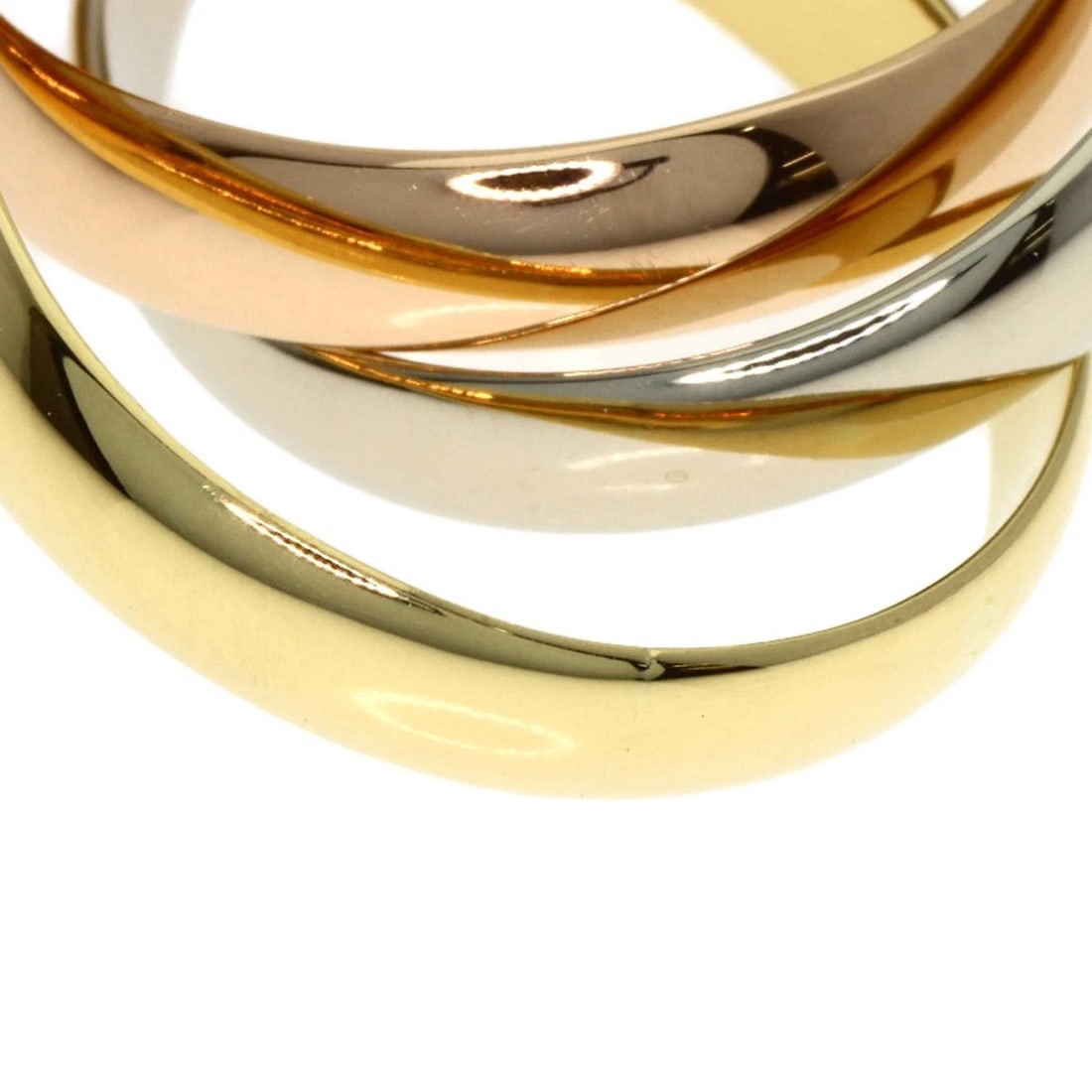 CARTIER TRINITY RING K18 YELLOW GOLD: CARTIER Trinity Ring K18 Yellow Gold Brand: CARTIER Type: Ring Material: K18 Yellow Gold/K18 White Gold/18K Pink Gold, Color: Exterior Color Gold Size: 4.5 (US) Accessories: None Accessories Notice: