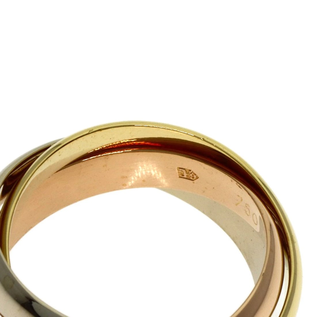 CARTIER TRINITY RING K18 YELLOW GOLD: CARTIER Trinity Ring K18 Yellow Gold Brand: CARTIER Type: Ring Material: K18 Yellow Gold/K18 White Gold/18K Pink Gold, Color: Exterior Color Gold Size: 5.25 (US) Accessories: None Accessories Notice: