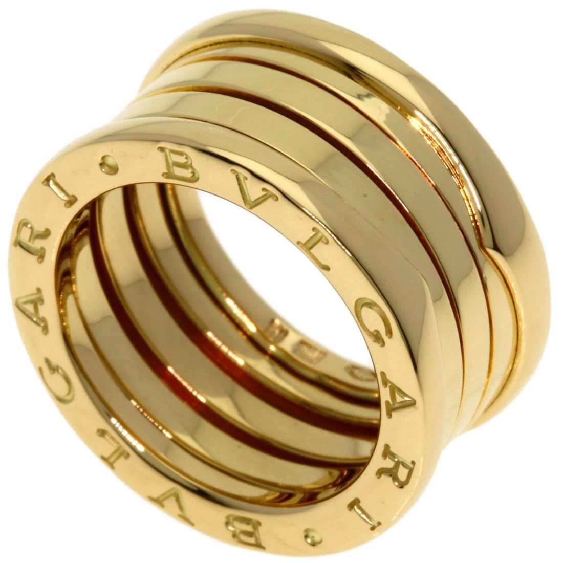 BVLGARI B.ZERO1 4 BAND RING: BVLGARI B.zero1 4 band Ring Brand: BVLGARI Type: Ring Material: K18 Yellow Gold, Color: Exterior Color Gold Size: 5.75 (US) Accessories: None Accessories Notice: When purchasing pre-owned