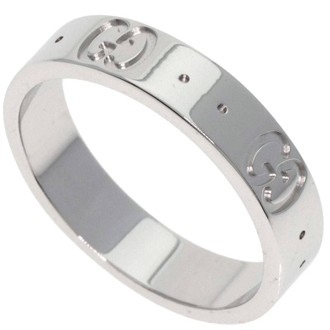 GUCCI ICON RING K18 WHITE GOLD: GUCCI Icon Ring K18 White Gold Brand: GUCCI Type: Ring Material: K18 White Gold, Color: Exterior Color Silver Size: 5 (US) Accessories: None Accessories Notice: When purchasing pre-owned g