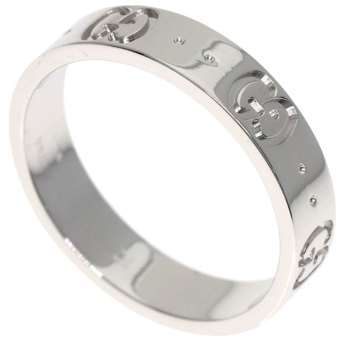 GUCCI ICON RING K18 WHITE GOLD: GUCCI Icon Ring K18 White Gold Brand: GUCCI Type: Ring Material: K18 White Gold, Color: Exterior Color Silver Size: 5.75 (US) Accessories: None Accessories Notice: When purchasing pre-owned goods,