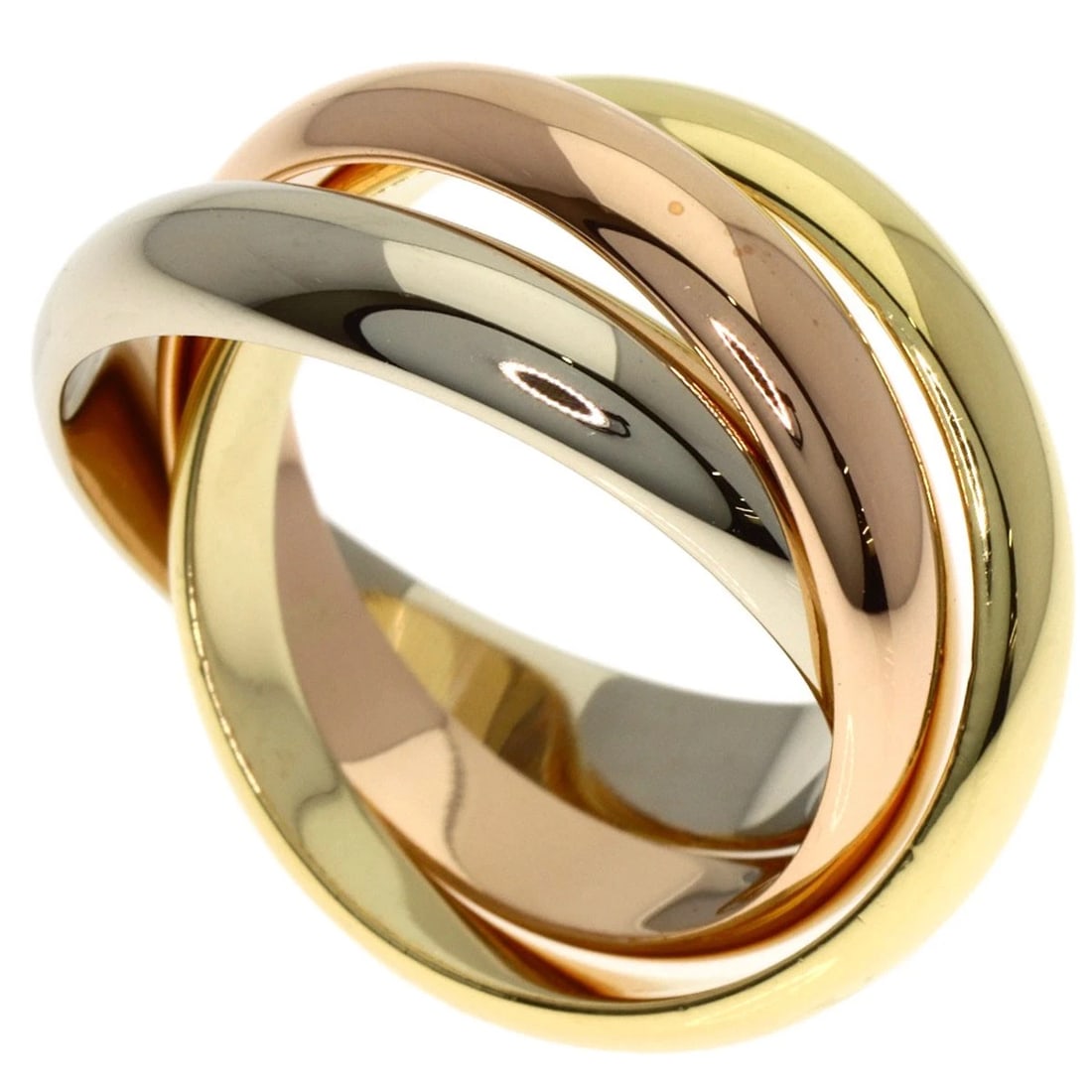 CARTIER TRINITY RING K18 YELLOW GOLD 18K PINK GOLD: CARTIER Trinity Ring K18 Yellow Gold 18K Pink Gold Brand: CARTIER Type: Ring Material: K18 Yellow Gold/18K Pink Gold/K18 White Gold, Color: Exterior Color Gold Size: 5.25 (US) Accessories: None
