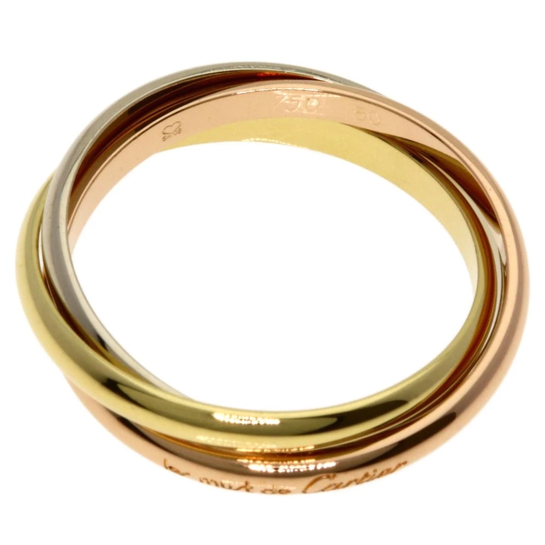 CARTIER TRINITY XS RING: CARTIER Trinity XS Ring Brand: CARTIER Type: Ring Material: K18 Yellow Gold/K18 White Gold/18K Pink Gold, Color: Exterior Color Gold Size: 5.25 (US) Accessories: None Accessories Notice: W