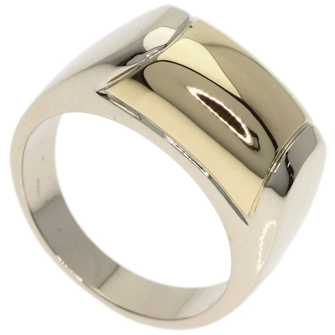 BVLGARI TROMKET RING K18 YELLOW GOLD K18 WHITE GOLD: BVLGARI Tromket Ring K18 Yellow Gold K18 White Gold Brand: BVLGARI Type: Ring Material: K18 Yellow Gold, Color: Exterior Color Silver Size: 6.25 (US) Accessories: None Accessories Notice: