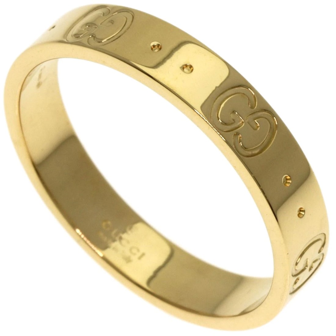 GUCCI ICON RING K18 YELLOW GOLD: GUCCI Icon Ring K18 Yellow Gold Brand: GUCCI Type: Ring Material: K18 Yellow Gold, Color: Exterior Color Gold Size: 8.75 (US) Accessories: None Accessories Notice: When purchasing pre-owned goods,