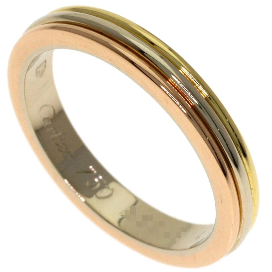 CARTIER THREE COLORS RING: CARTIER Three colors Ring Brand: CARTIER Type: Ring Material: K18 Yellow Gold/K18 White Gold/18K Pink Gold, Color: Exterior Color Gold Size: 4.5 (US) Accessories: None Accessories Notice: When