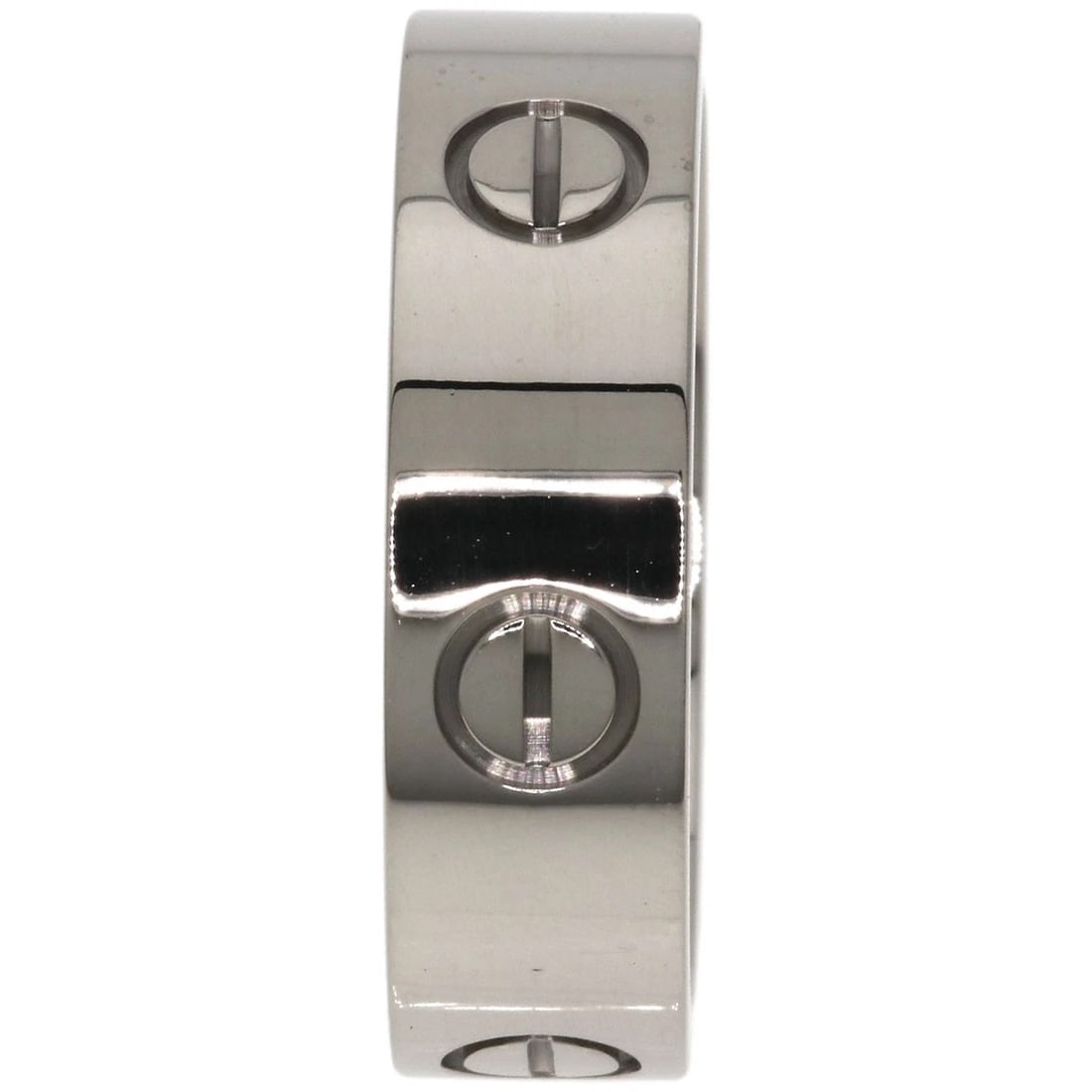CARTIER LOVE RING K18 WHITE GOLD: CARTIER love Ring K18 White Gold Brand: CARTIER Type: Ring Material: K18 White Gold, Color: Exterior Color Silver Size: 9.25 (US) Accessories: None Accessories Notice: When purchasing pre-owned