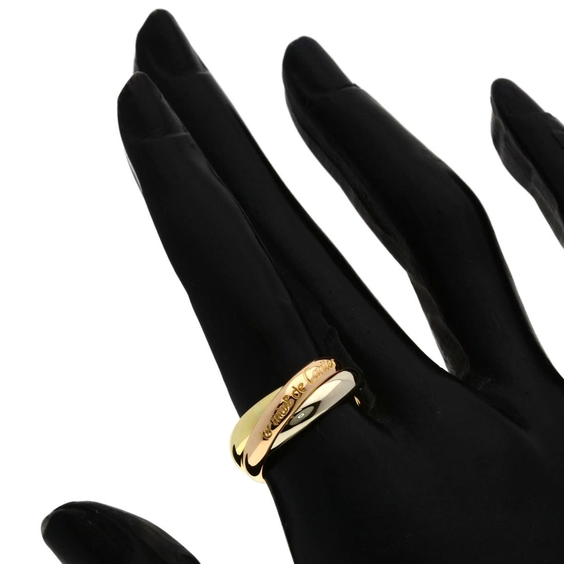 CARTIER TRINITY RING: CARTIER Trinity Ring Brand: CARTIER Type: Ring Material: K18 Yellow Gold/18K Pink Gold/K18 White Gold, Color: Exterior Color Gold Size: 5.75 (US) Accessories: None Accessories Notice: When purchasing