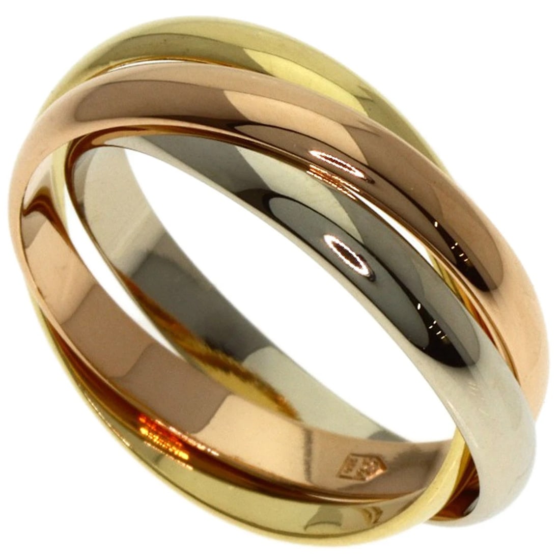 CARTIER TRINITY SM RING K18 YELLOW GOLD: CARTIER Trinity SM Ring K18 Yellow Gold Brand: CARTIER Type: Ring Material: K18 Yellow Gold, Color: Exterior Color Gold Size: 5.25 (US) Accessories: None Accessories Notice: When purchasing pre-owned