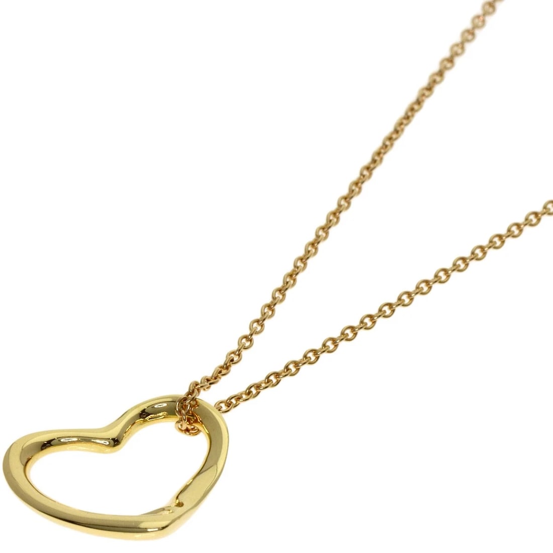 TIFFANY&CO. OPEN HEART NECKLACE: TIFFANY&Co. Open heart Necklace Brand: TIFFANY&Co. Type: Necklace Material: K18 Yellow Gold, Color: Exterior Color Gold Size: Chain Length:16.1inch/41cm Chain Width:0.4inch/1mm Top