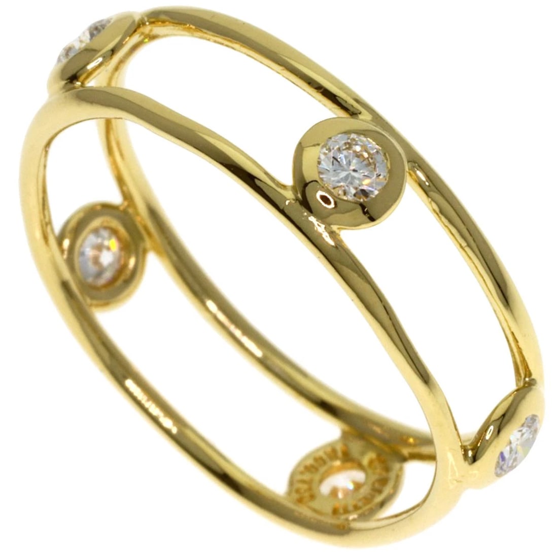 TIFFANY&CO. DOUBLE WIRE 5P DIAMOND RING: TIFFANY&Co. Double Wire 5P Diamond Ring Brand: TIFFANY&Co. Type: Ring Material: K18 Yellow Gold, Main Stone/Creation Natural Color: Exterior Color Gold Size: 6.75 (US) Accessories: None Accessories