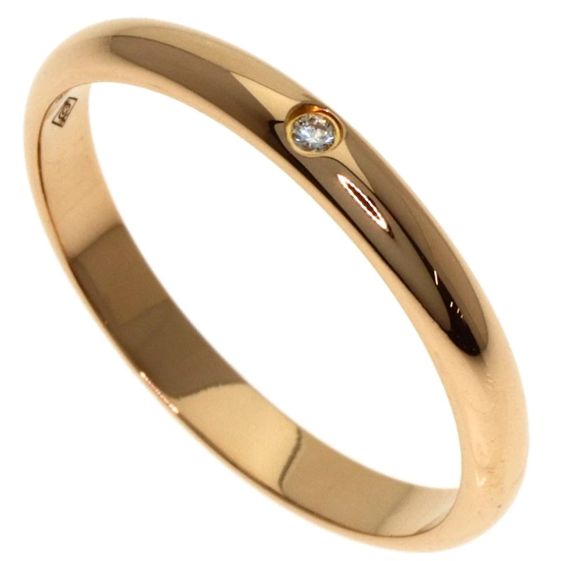 CARTIER WEDDING 1P DIAMOND RING: CARTIER Wedding 1P Diamond Ring Brand: CARTIER Type: Ring Material: K18 Pink Gold, Color: Exterior Color Gold Size: 7.5 (US) Accessories: None Accessories Notice: When purchasing pre-owned