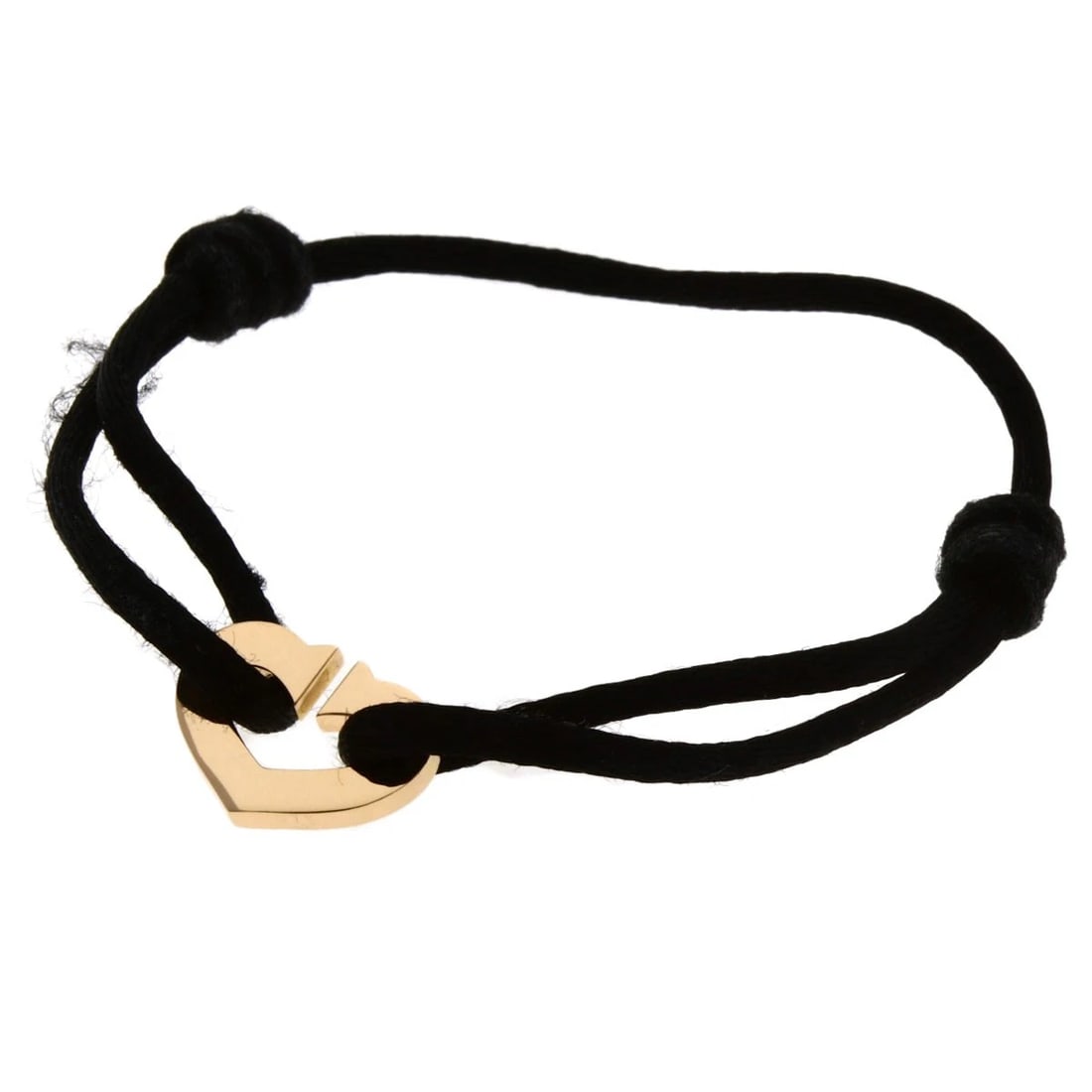 CARTIER C HEART COTTON CORD BRACELET: CARTIER C Heart Cotton Cord Bracelet Brand: CARTIER Type: Bracelet Material: K18 Pink Gold, Color: Exterior Color Gold Size: Top Size:0.5inch/12.2x16.7x2.0mm Inner Circumference:6.3inch/16cm Band Widt