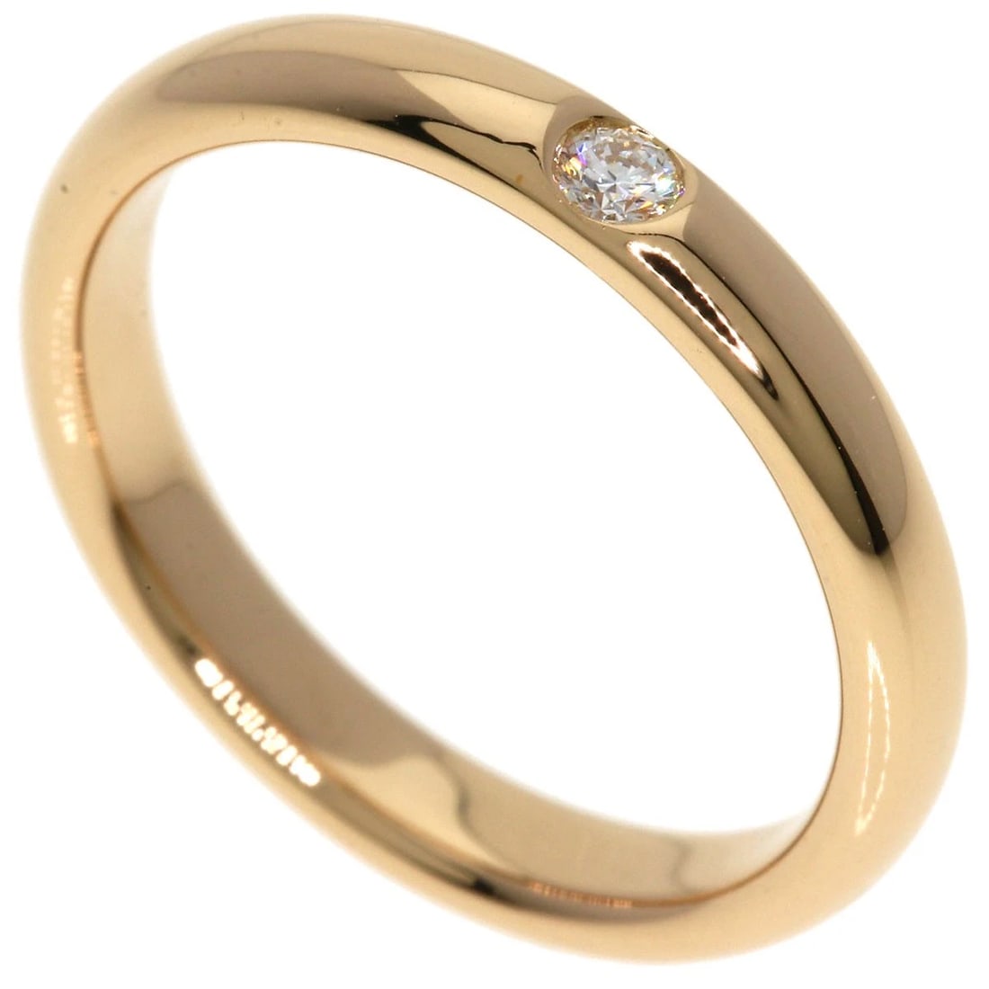 HARRY WINSTON WEDDING RING WITH 1 DIAMOND RING: HARRY WINSTON Wedding ring with 1 diamond Ring Brand: HARRY WINSTON Type: Ring Material: K18 Pink Gold, Main Stone/Creation Natural Color: Exterior Color Gold Size: 5 (US) Accessories: None