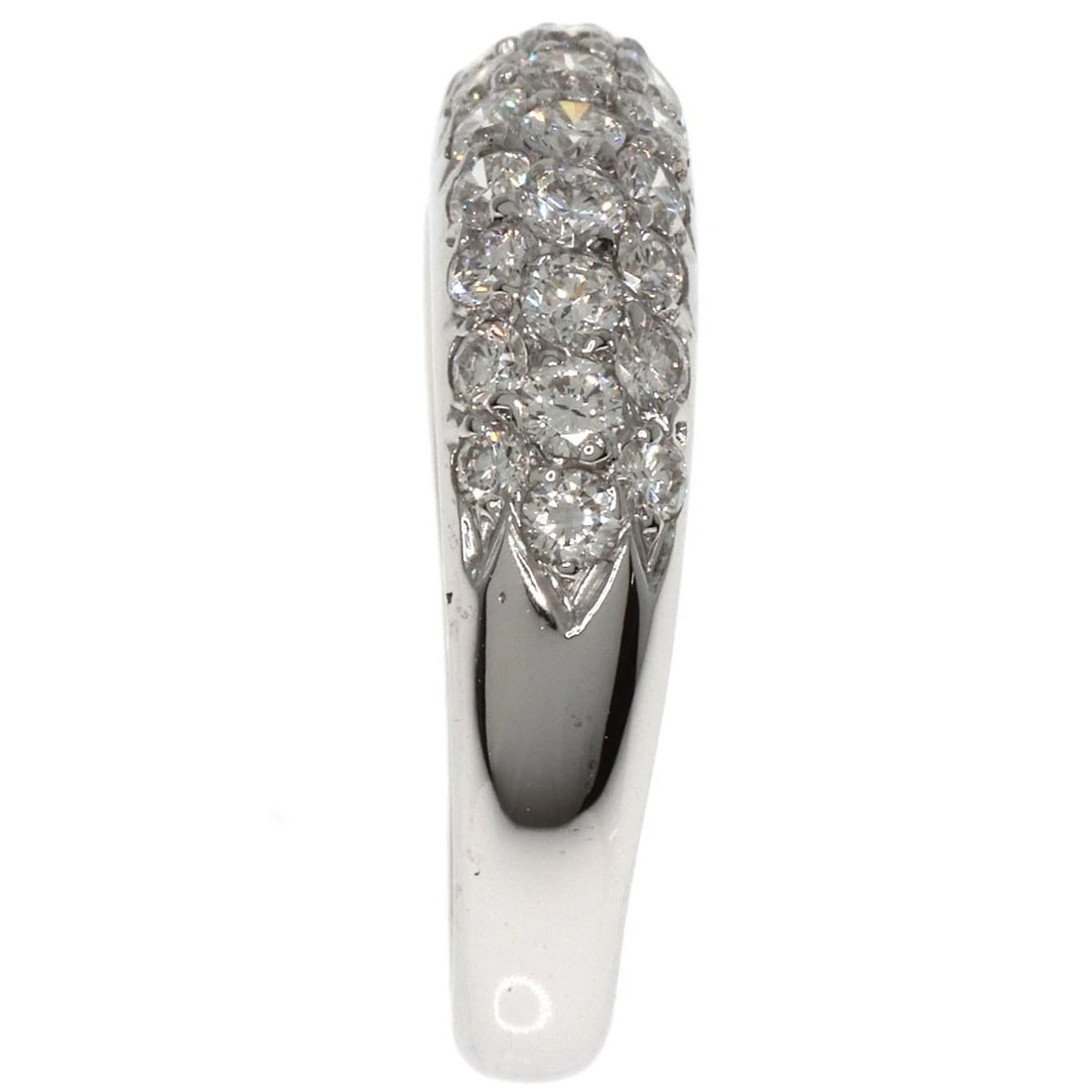 VAN CLEEF & ARPELS PAVE DIAMOND RING: Van Cleef & Arpels Pave Diamond Ring Brand: Van Cleef & Arpels Type: Ring Material: K18 White Gold, Main Stone/Creation Natural Color: Exterior Color Silver Size: 4.25 (US) Accessories: None <