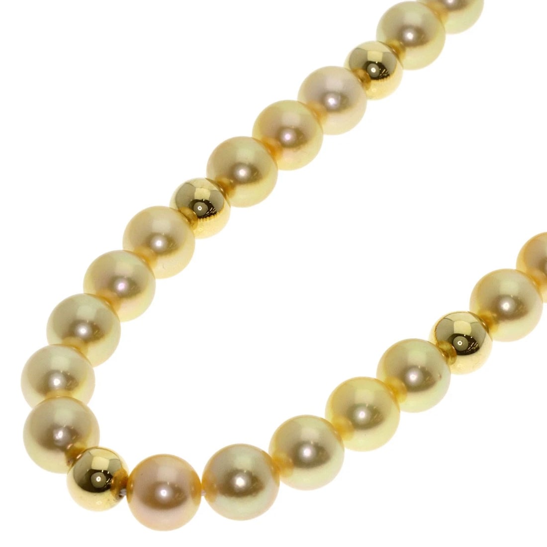 MIKIMOTO GOLDEN PEARL PEARL NECKLACE: MIKIMOTO Golden Pearl Pearl Necklace Brand: MIKIMOTO Type: Necklace Material: K18 Yellow Gold, Color: Exterior Color Gold Size: Stone Size:0.3inch/7.9-8.1mm Chain Length:22.4inch/57cm Accessories:
