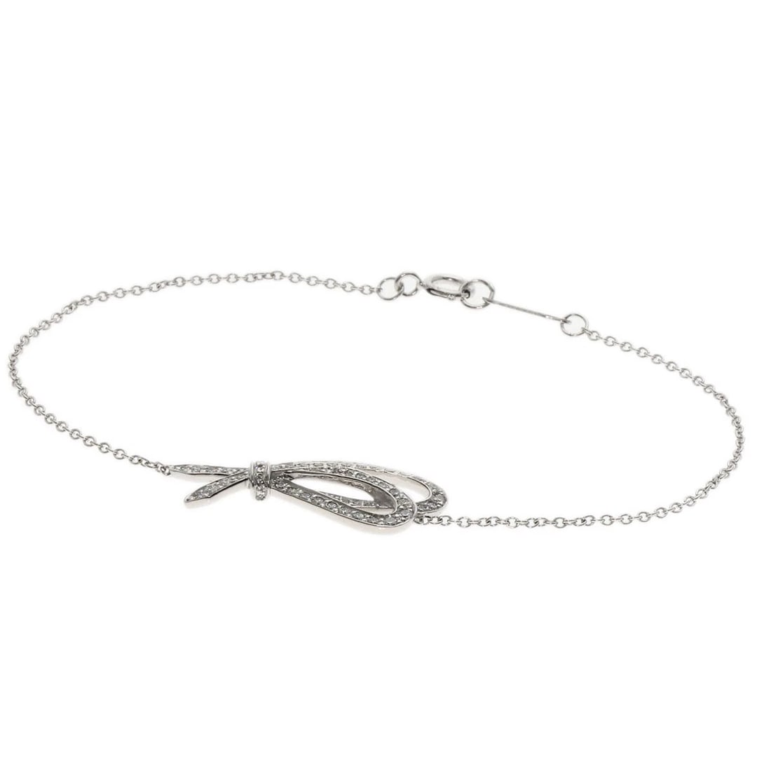 TIFFANY&CO. BOW RIBBON DIAMOND BRACELET: TIFFANY&Co. Bow Ribbon Diamond Bracelet Brand: TIFFANY&Co. Type: Bracelet Material: K18 White Gold, Main Stone/Creation Natural Color: Exterior Color Silver Size: Top Size:0.4inch/8.9x25.1x3.2mm