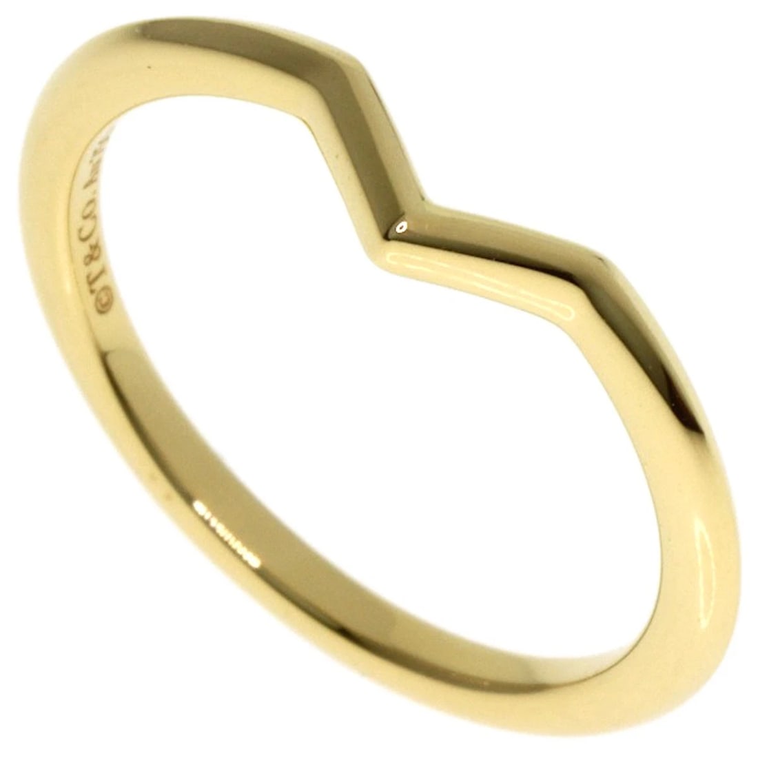 TIFFANY&CO. V BAND RING K18 YELLOW GOLD: TIFFANY&Co. V band Ring K18 Yellow Gold Brand: TIFFANY&Co. Type: Ring Material: K18 Yellow Gold, Color: Exterior Color Gold Size: 4 (US) Accessories: None Accessories Notice: When purchasing