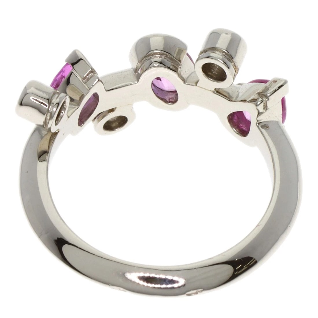CARTIER MERIMERO PINK SAPPHIRE DIAMOND RING: CARTIER Merimero Pink Sapphire Diamond Ring Brand: CARTIER Type: Ring Material: Platinum PT950, Main Stone/Creation Natural Color: Exterior Color Silver Size: 5 (US) Accessories: None Accessories