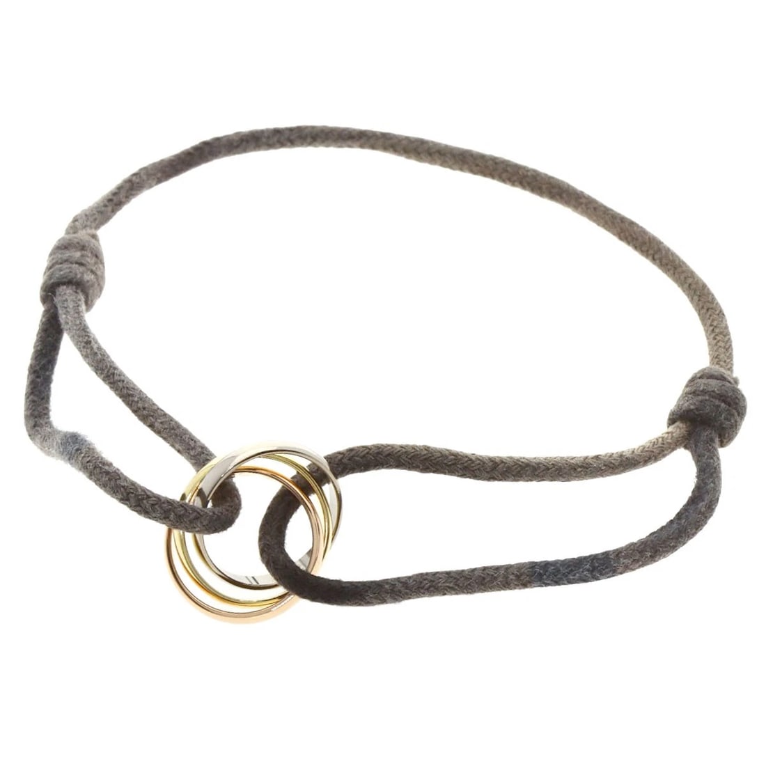CARTIER TRINITY COTTON BRACELET: CARTIER Trinity Cotton Bracelet Brand: CARTIER Type: Bracelet Material: K18 Yellow Gold/K18 White Gold/18K Pink Gold, Color: Exterior Color Gold Size: Chain Width:0.6inch/1.5mm Top Size:0.5inch/13x13x