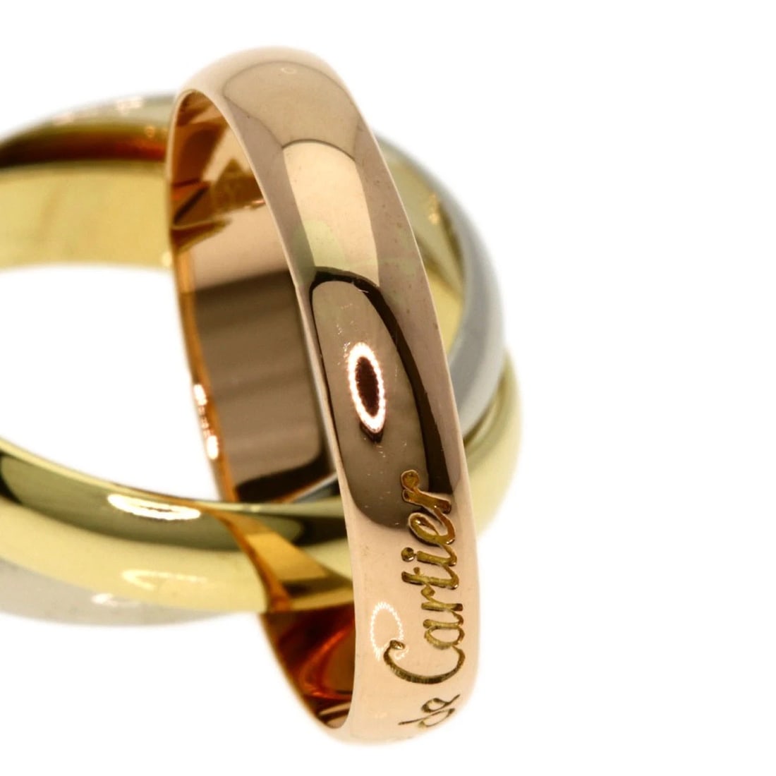 CARTIER TRINITY RING K18 YELLOW GOLD 18K PINK GOLD: CARTIER Trinity Ring K18 Yellow Gold 18K Pink Gold Brand: CARTIER Type: Ring Material: K18 Yellow Gold, Color: Exterior Color Gold Size: 5 (US) Accessories: None Accessories Notice: When p