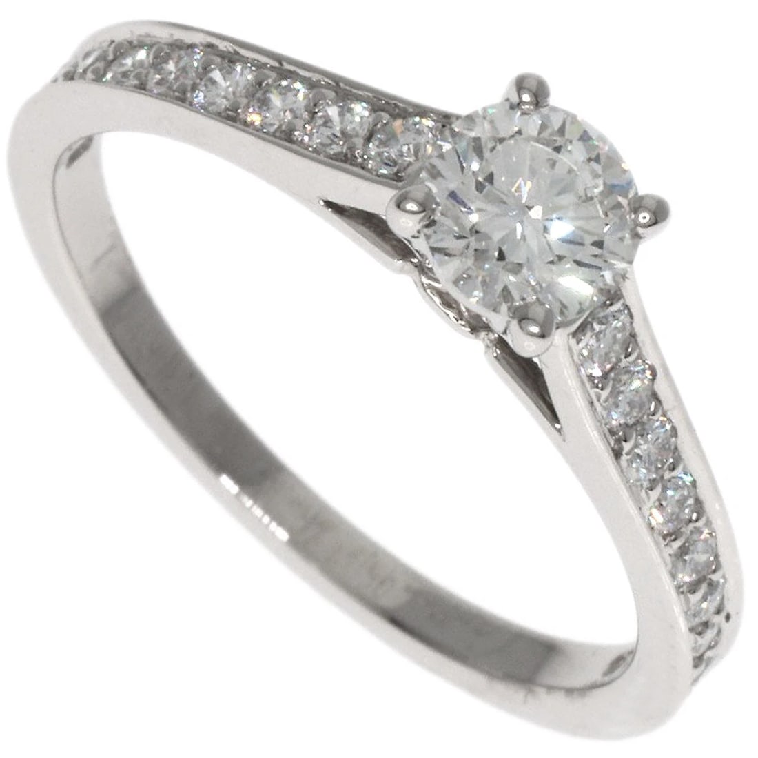 CARTIER SOLITAIRE DIAMOND RING: CARTIER Solitaire Diamond Ring Brand: CARTIER Type: Ring Material: Platinum PT950, Main Stone/Creation Natural Color: Exterior Color Silver Size: 3.75 (US) Accessories: None Accessories No