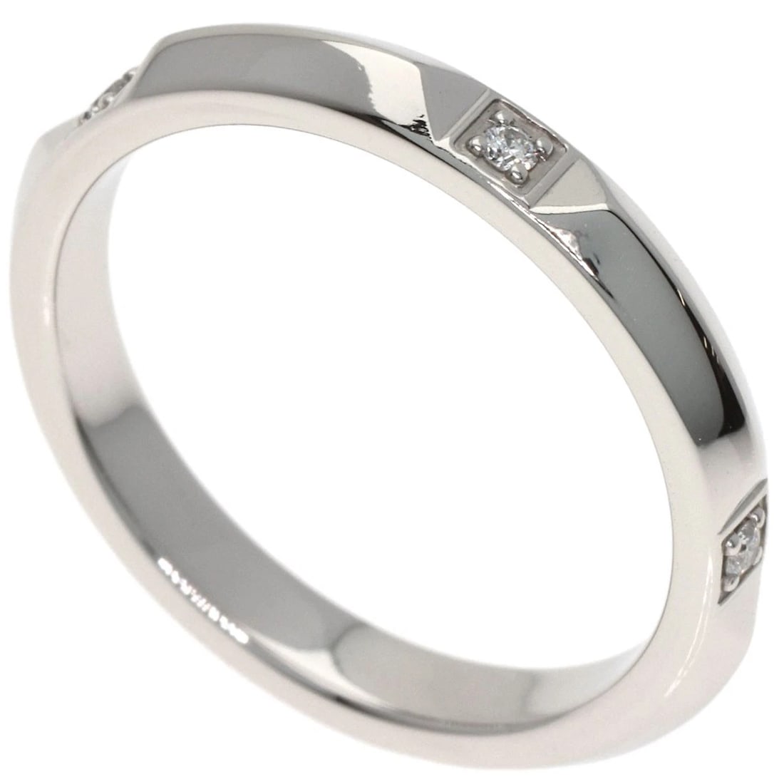 TIFFANY&CO. TRUE BAND DIAMOND RING: TIFFANY&Co. True Band Diamond Ring Brand: TIFFANY&Co. Type: Ring Material: Platinum PT950, Main Stone/Creation Natural Color: Exterior Color Silver Size: 5.75 (US) Accessories: None Accessories