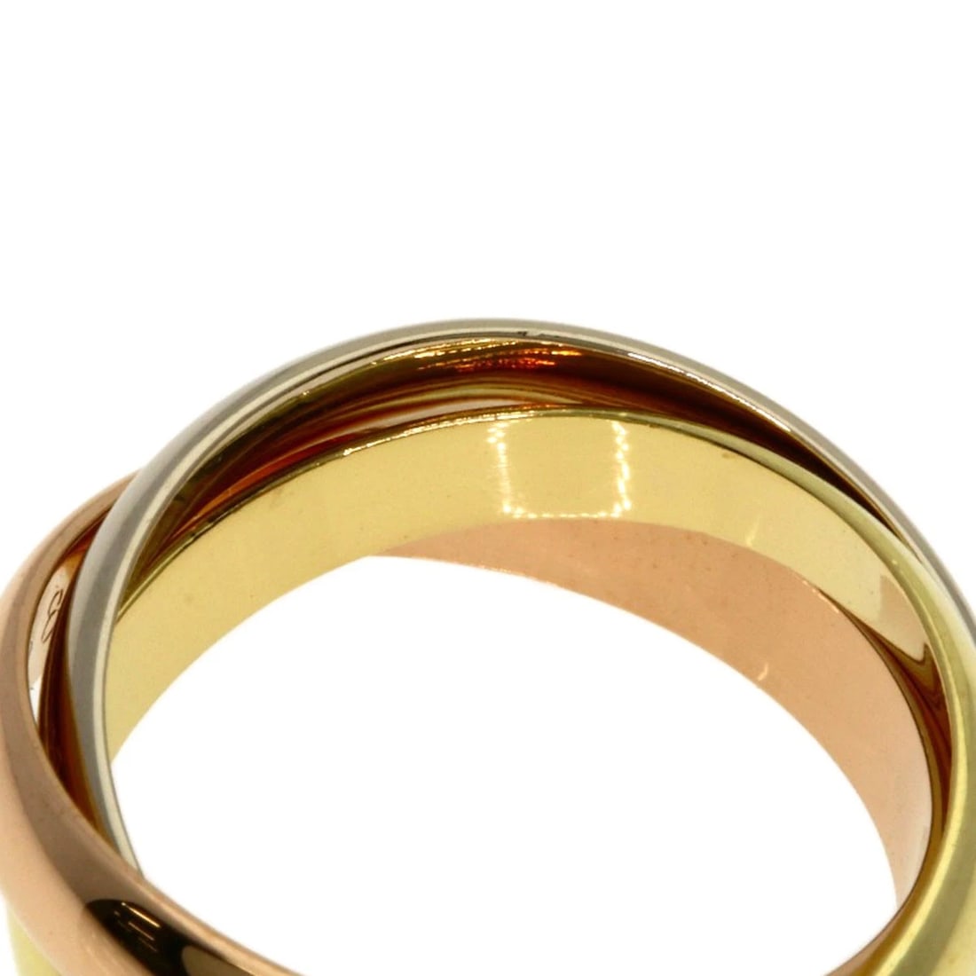 CARTIER TRINITY RING K18 YELLOW GOLD: CARTIER Trinity Ring K18 Yellow Gold Brand: CARTIER Type: Ring Material: K18 Yellow Gold/K18 White Gold/18K Pink Gold, Color: Exterior Color Gold Size: 6.25 (US) Accessories: None Accessories Notice: