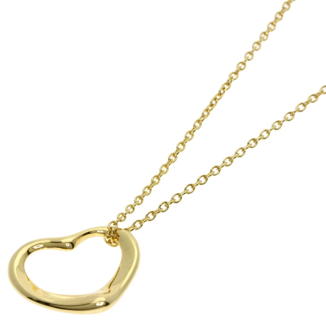 TIFFANY&CO. OPEN HEART NECKLACE: TIFFANY&Co. Open heart Necklace Brand: TIFFANY&Co. Type: Necklace Material: K18 Yellow Gold, Color: Exterior Color Gold Size: Chain Length:15.7inch/40cm Chain Width:0.4inch/1mm Top Size:0.5inch/12.4x1