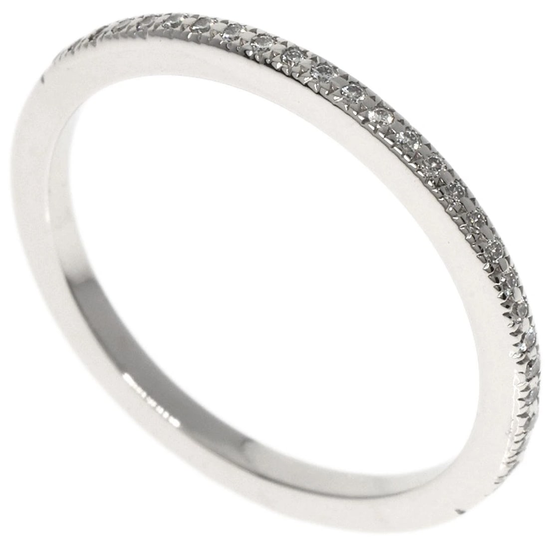 TIFFANY&CO. HALF ETERNITY DIAMOND RING PLATINUM: TIFFANY&Co. Half Eternity Diamond Ring Platinum Brand: TIFFANY&Co. Type: Ring Material: Platinum PT950, Main Stone/Creation Natural Color: Exterior Color Silver Size: 3.25 (US) Accessories: None