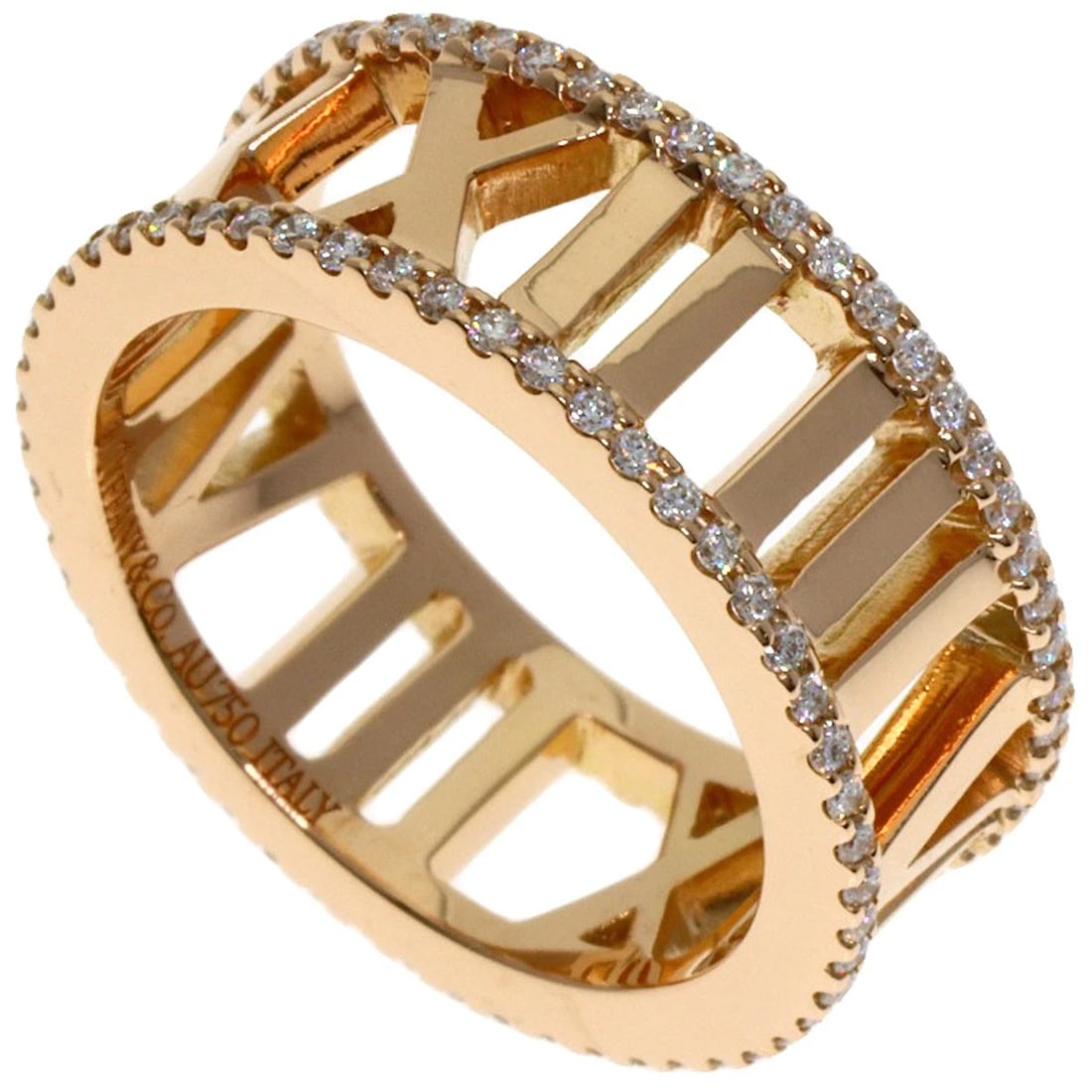 TIFFANY&CO. ATLAS OPEN DIAMOND RING: TIFFANY&Co. Atlas Open Diamond Ring Brand: TIFFANY&Co. Type: Ring Material: K18 Pink Gold, Main Stone/Creation Natural Color: Exterior Color Gold Size: 4.25 (US) Accessories: None Accessor