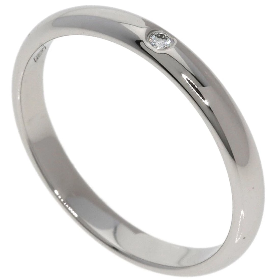 CARTIER WEDDING 1P DIAMOND RING: CARTIER Wedding 1P Diamond Ring Brand: CARTIER Type: Ring Material: Platinum PT950, Main Stone/Creation Natural Color: Exterior Color Silver Size: 5.75 (US) Accessories: None Accessories N