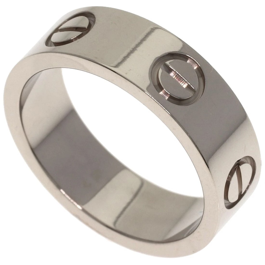CARTIER LOVE RING K18 WHITE GOLD: CARTIER love Ring K18 White Gold Brand: CARTIER Type: Ring Material: K18 White Gold, Color: Exterior Color Silver Size: 5 (US) Accessories: None Accessories Notice: When purchasing pre-own