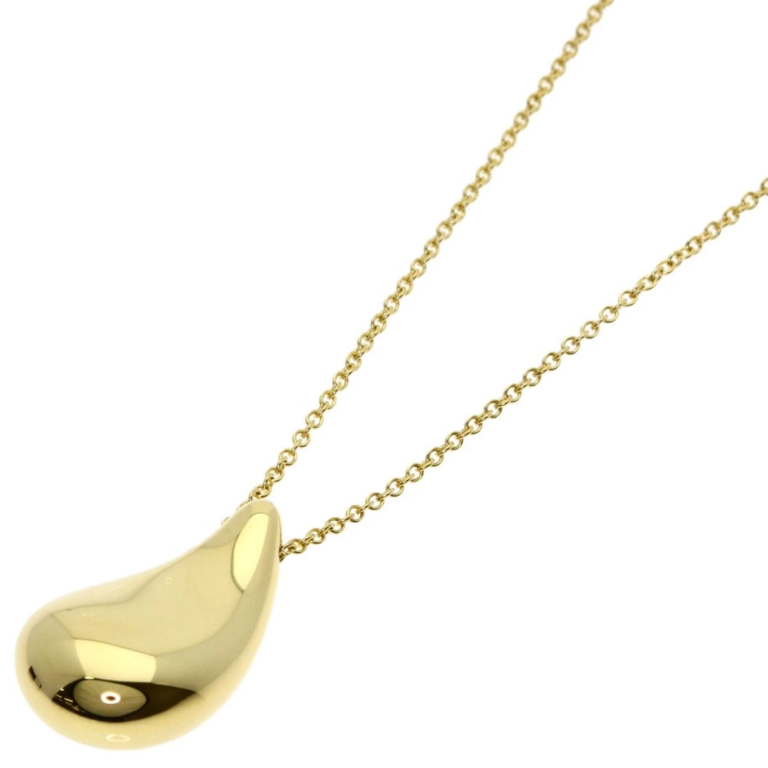 TIFFANY&CO. TEARDROP NECKLACE K18 YELLOW GOLD: TIFFANY&Co. teardrop Necklace K18 Yellow Gold Brand: TIFFANY&Co. Type: Necklace Material: K18 Yellow Gold, Color: Exterior Color Gold Size: Chain Length:18.1inch/46cm Chain Width:0.4inch/1mm Top Size: