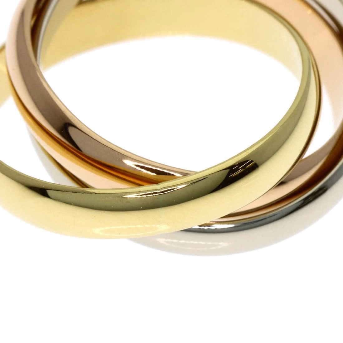 CARTIER TRINITY RING K18 YELLOW GOLD 18K PINK GOLD: CARTIER Trinity Ring K18 Yellow Gold 18K Pink Gold Brand: CARTIER Type: Ring Material: K18 Yellow Gold/K18 White Gold/18K Pink Gold, Color: Exterior Color Gold Size: 5.75 (US) Accessories: None