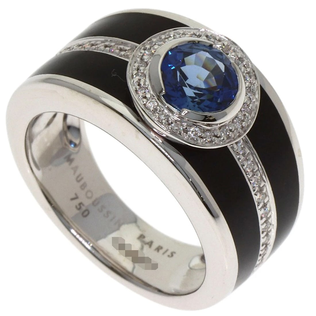 MAUBOUSSIN BONBON ROSE SAPPHIRE DIAMOND RING: MAUBOUSSIN Bonbon Rose Sapphire Diamond Ring Brand: MAUBOUSSIN Type: Ring Material: K18 White Gold, Color: Exterior Color Silver Size: 5.25 (US) Accessories: None Accessories Notice: When purchasing