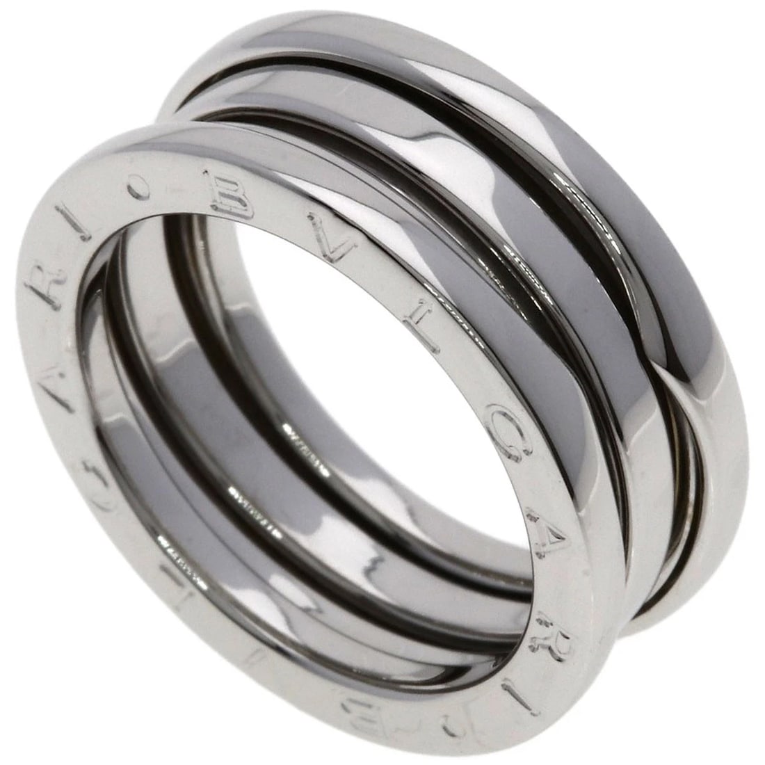 BVLGARI B.ZERO1 2 BAND RING: BVLGARI B.zero1 2 band Ring Brand: BVLGARI Type: Ring Material: K18 White Gold, Color: Exterior Color Silver Size: 6.5 (US) Accessories: None Accessories Notice: When purchasing pre-owned
