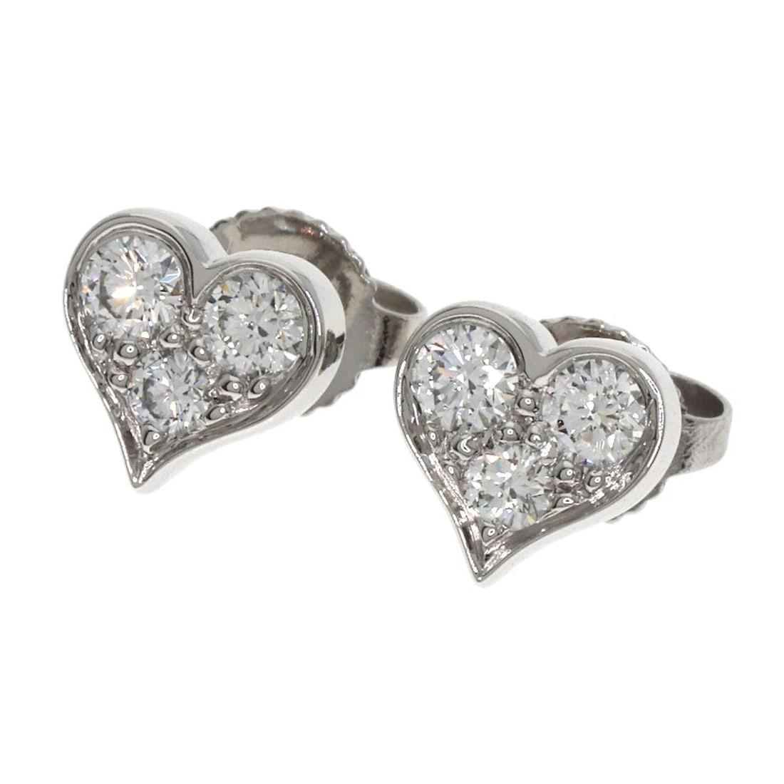 TIFFANY&CO. SENTIMENTAL HEART DIAMOND EARRING: TIFFANY&Co. Sentimental Heart Diamond earring Brand: TIFFANY&Co. Type: earring Material: Platinum PT950, Main Stone/Creation Natural Color: Exterior Color Silver Size: Top Size:0.3inch/7.1x7.3mm
